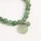 John Bead Aventurine Green Natural Stone Bracelet with Round Charm